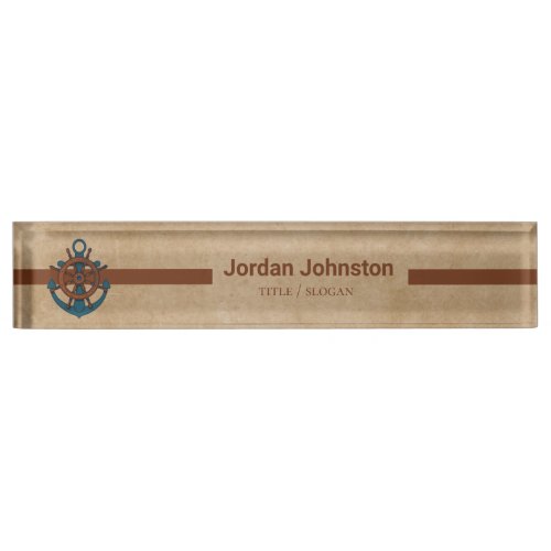 Ship Rudder And Anchor Desk Name Plate