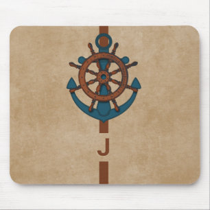Ship Rudder And Anchor Mouse Pad