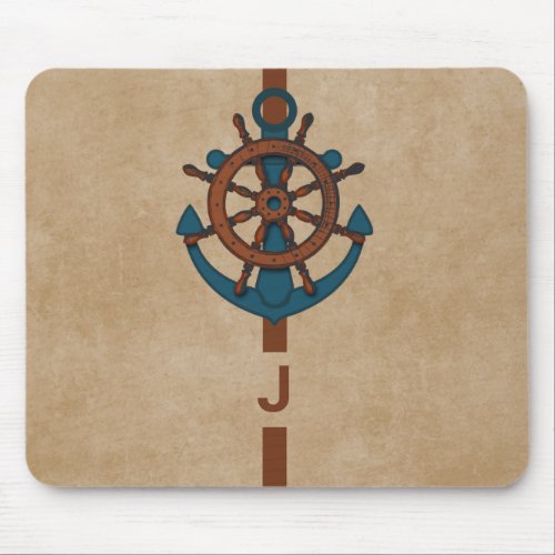 Ship Rudder And Anchor Mouse Pad