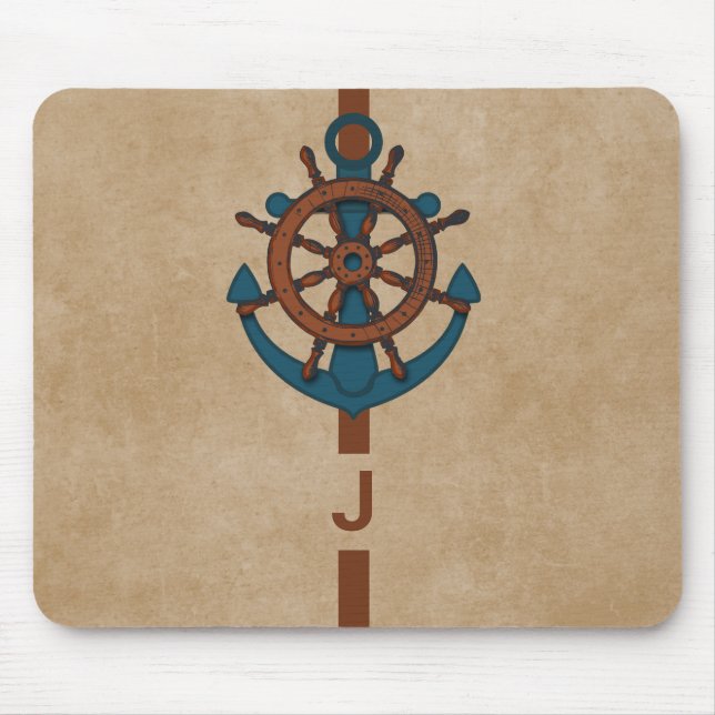 Ship Rudder And Anchor Mouse Pad (Front)
