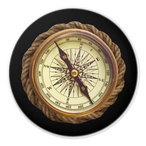 Ships Compass  Navigational Device    Ceramic Knob