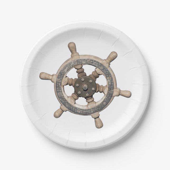 Ship’s steering wheel paper plates (Front)