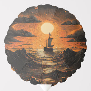 Ship sailing in the night balloon