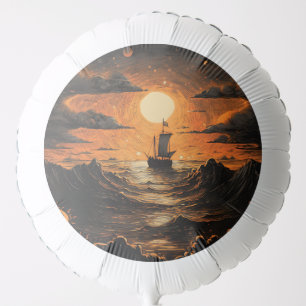 Ship sailing in the night balloon