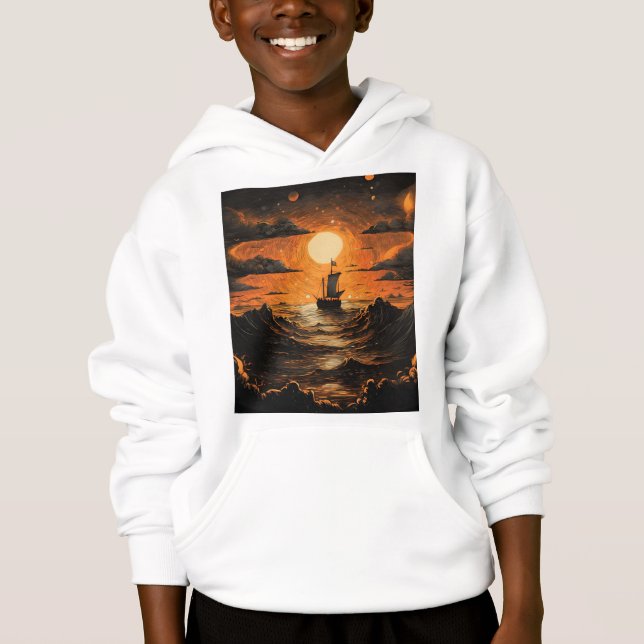 Ship sailing in the night  hoodie (Front)