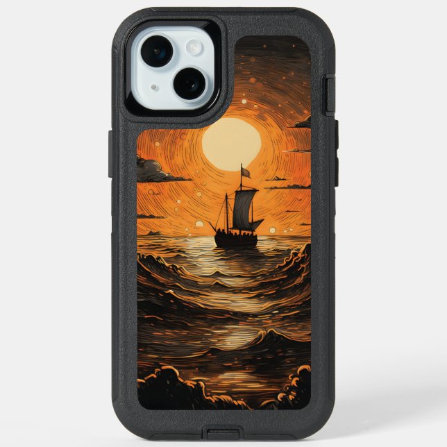 Ship sailing in the night  iPhone 15 plus case (Back)