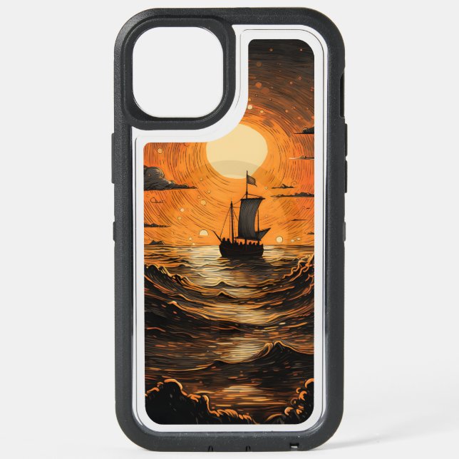 Ship sailing in the night  iPhone 15 plus case (Back)