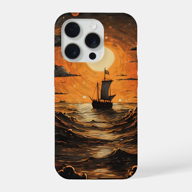 Ship sailing in the night  iphone case (Back)