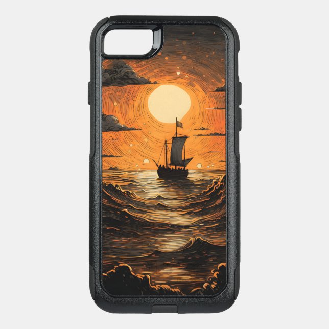 Ship sailing in the night  otterbox iPhone case (Back)