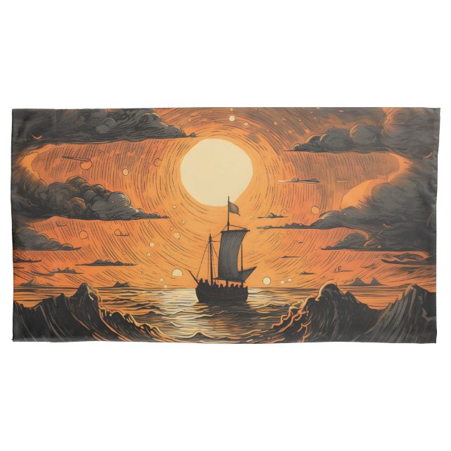 Ship sailing in the night  pillow case (Front)