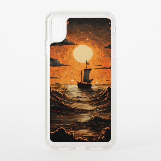 Ship sailing in the night  speck iPhone XS max case (Front)