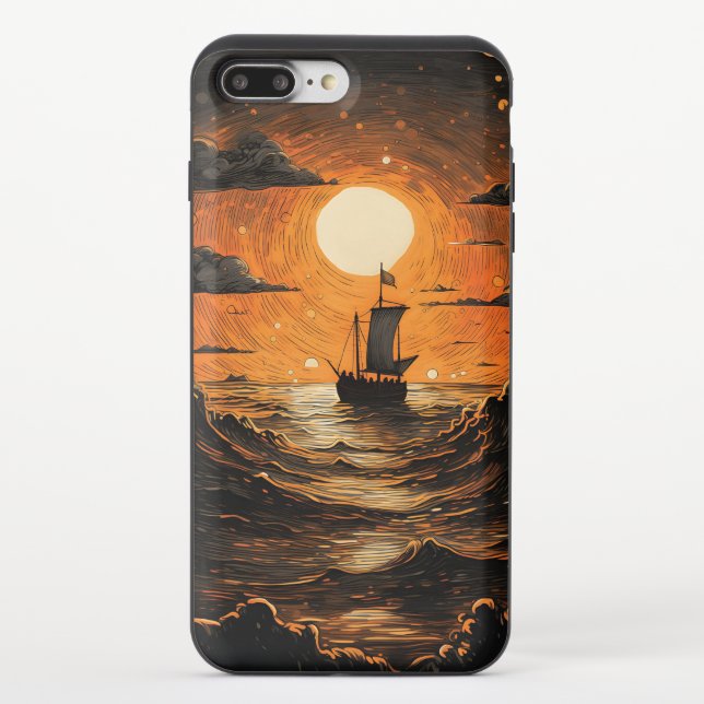 Ship sailing in the night  uncommon iPhone case (Back)