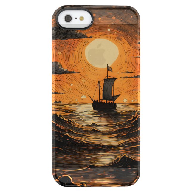Ship sailing in the night  uncommon iPhone case (Back)