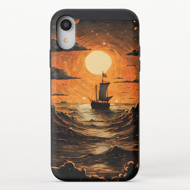 Ship sailing in the night  uncommon iPhone case (Back)