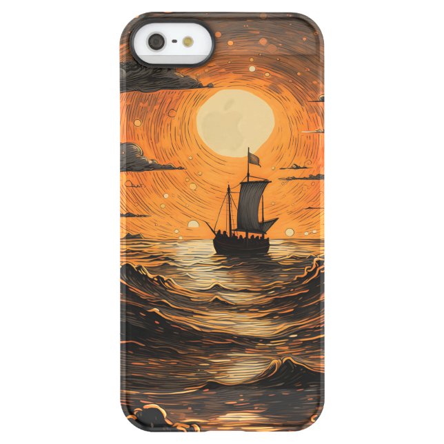 Ship sailing in the night  uncommon iPhone case (Back)