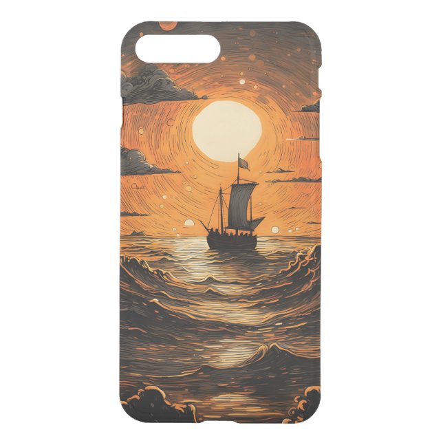 Ship sailing in the night  uncommon iPhone case (Back)