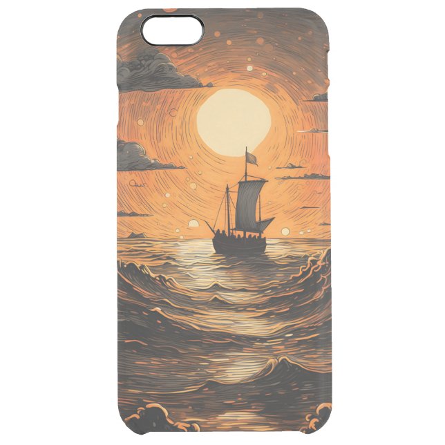 Ship sailing in the night  uncommon iPhone case (Back)