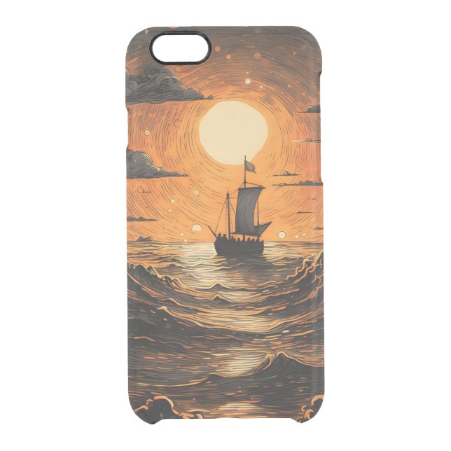 Ship sailing in the night  uncommon iPhone case (Back)