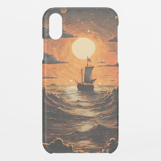 Ship sailing in the night  uncommon iPhone case (Back)