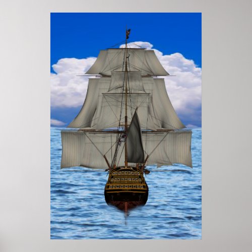 Ship sailing poster