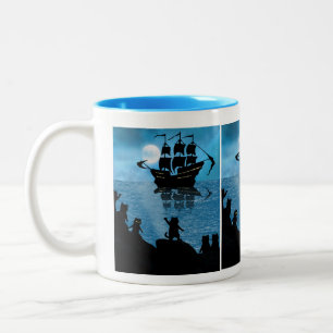 Ship Send Off with Louis Wains Cats Two-Tone Coffee Mug