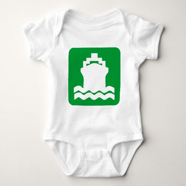 Ship Shape - Grass Green Baby Bodysuit (Front)