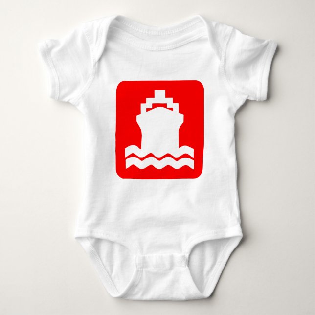 Ship Shape - Red Baby Bodysuit (Front)