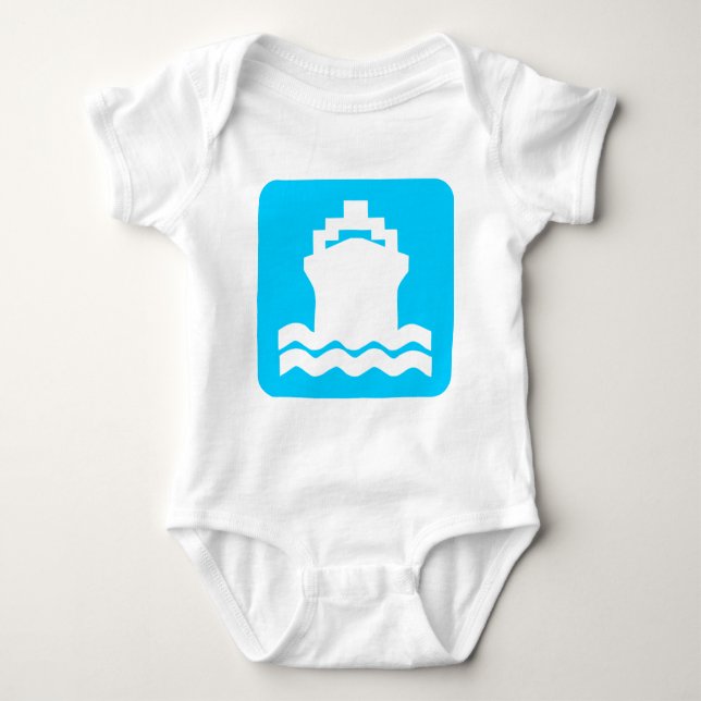 Ship Shape - Sky Blue Baby Bodysuit (Front)