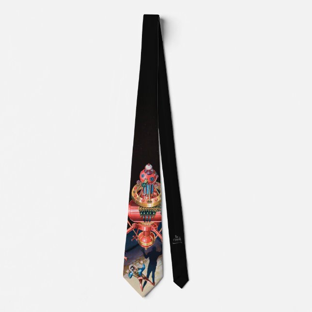 Ship Shock Retro Science Fiction Necktie (Front)