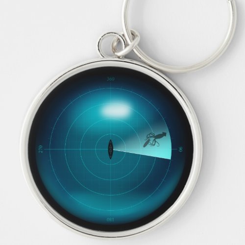 Ship Sonar Display With Giant Monster Squid Keychain