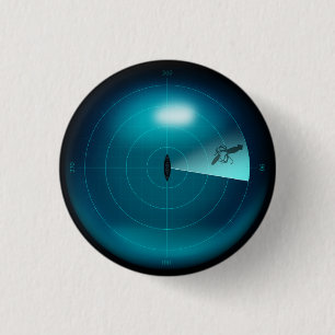 Ship Sonar Image of a Kraken Nautical Steampunk Button