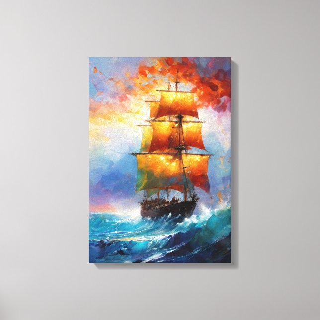 Ship Stretched Canvas Print (Front)
