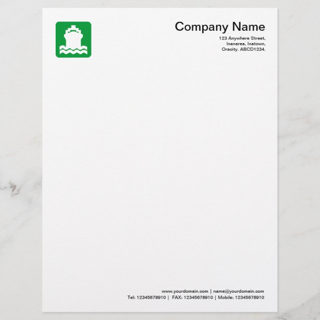 Ship Symbol - Grass Green Letterhead (Front)