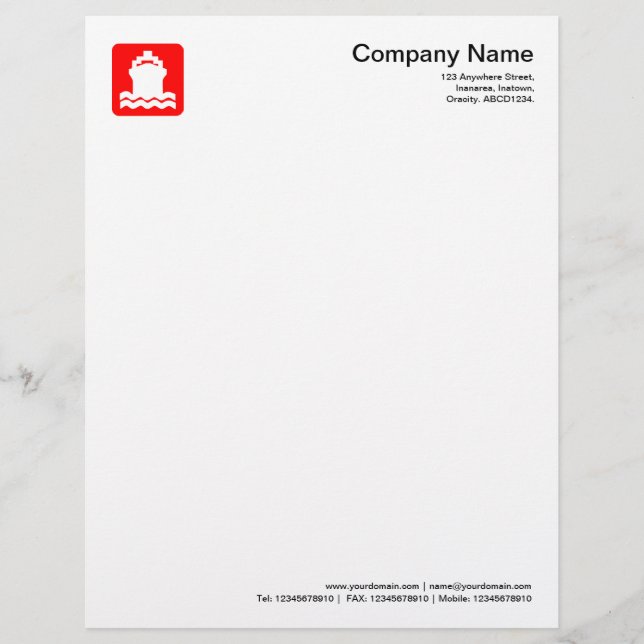 Ship Symbol - Red Letterhead (Front)