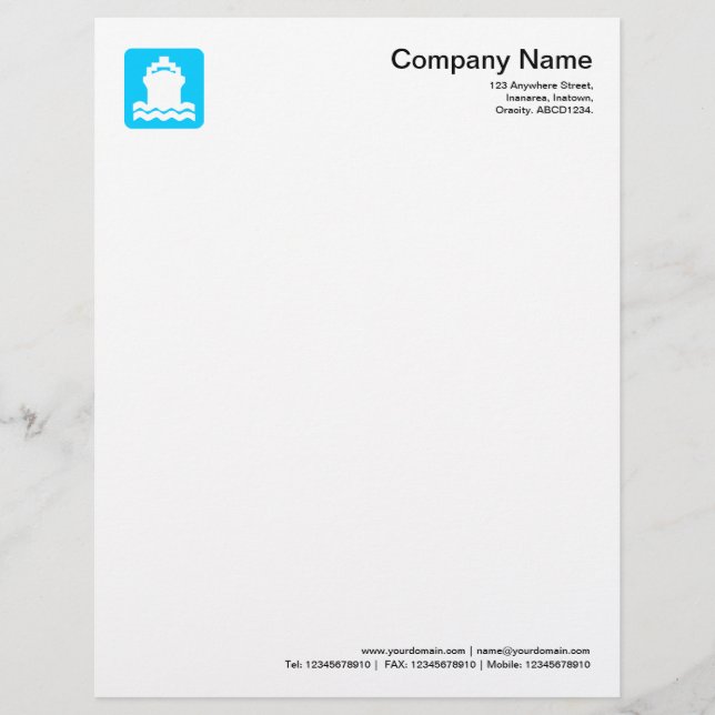 Ship Symbol - Sky Blue Letterhead (Front)