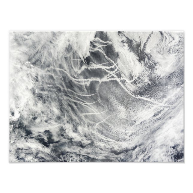 Ship tracks in the Pacific Ocean Photo Print (Front)