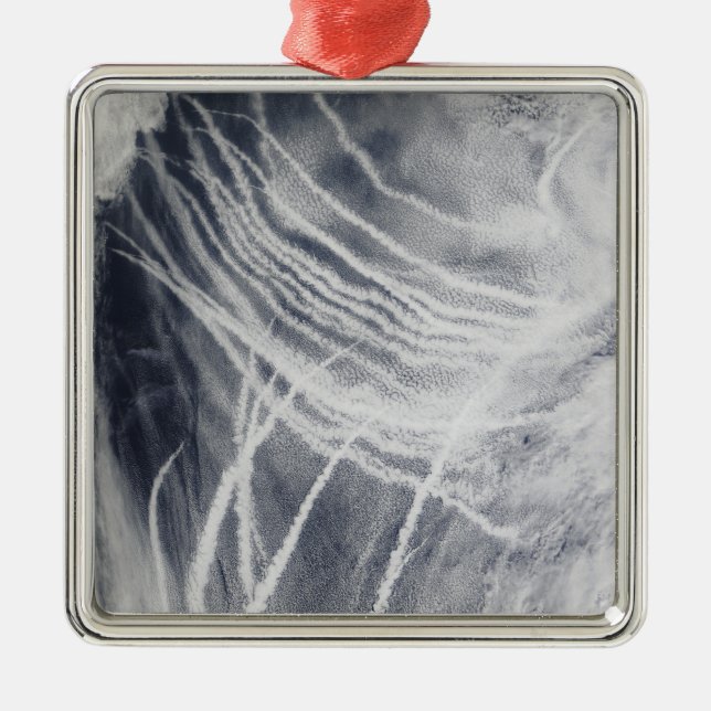 Ship tracks the northern Pacific Ocean Metal Ornament (Front)