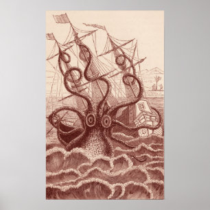 ship vs. octopus poster