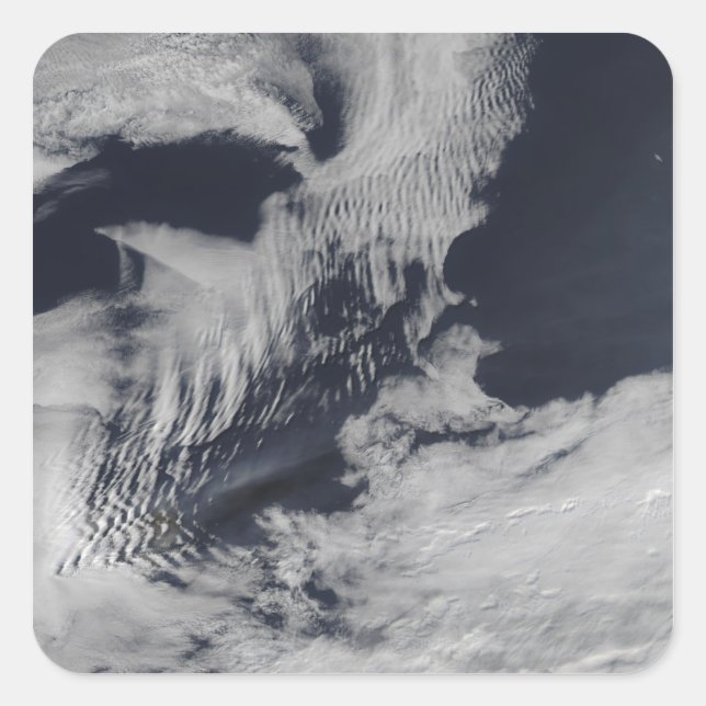 Ship-wave-shaped clouds in the South Indian Oce Square Sticker (Front)