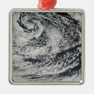 Ship-wave-shaped wave clouds 2 metal ornament