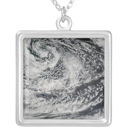Ship_wave_shaped wave clouds 2 silver plated necklace