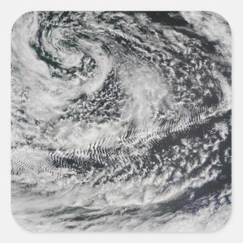 Ship_wave_shaped wave clouds 2 square sticker