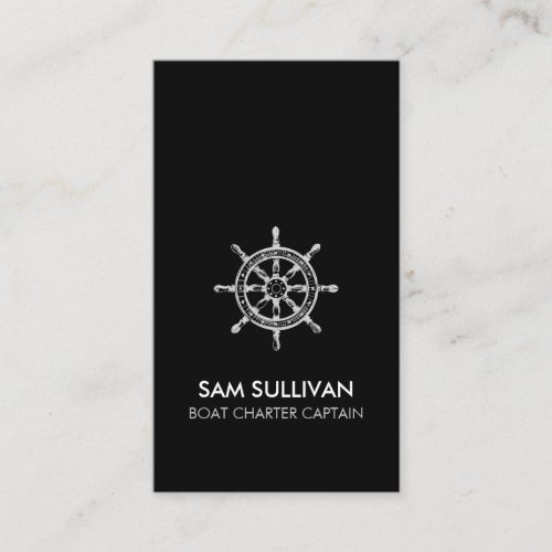 Ship Wheel Boat Charter Fishing Business Card