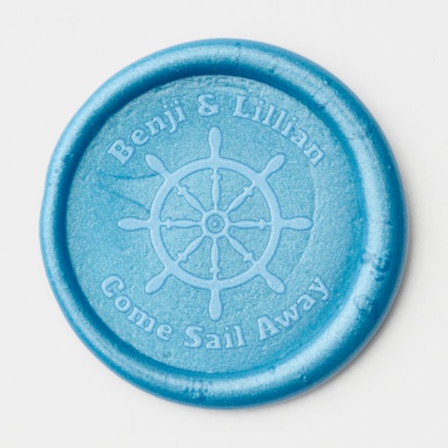 Ship Wheel Cruise Wedding Wax Seal Sticker (Front)