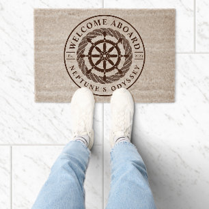 Ship Wheel Helm Fiber Doormat