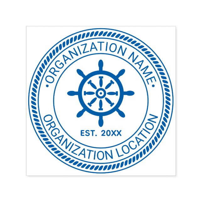Ship Wheel Rope #2 Seal Name Location Est Date Self-inking Stamp (Design)