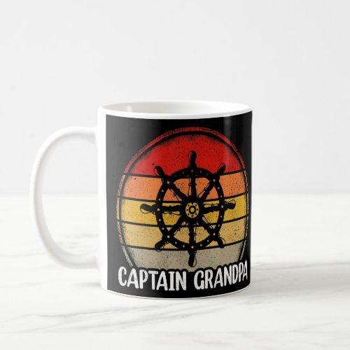 Ship Wheel Vintage Retro Pontoon Boat Captain Gran Coffee Mug
