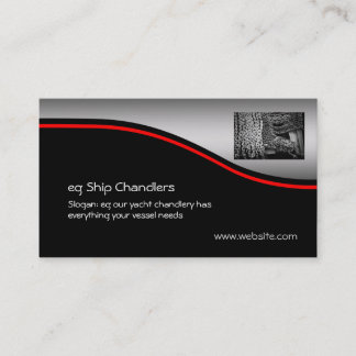 Ship / Yacht Chandlers Anchor Chain, red swoosh Business Card