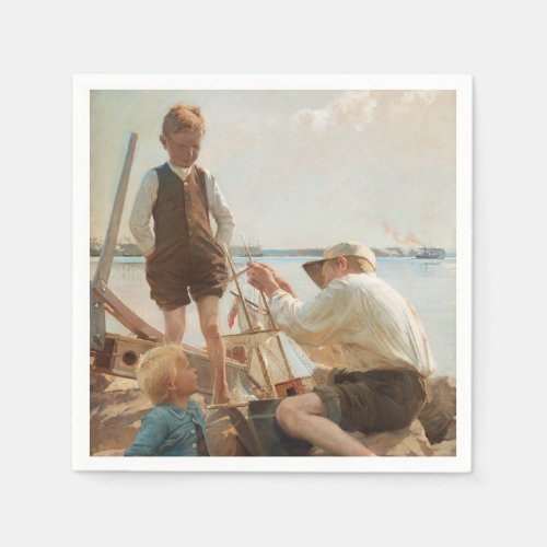 Shipbuilders by Albert Edelfelt Napkins