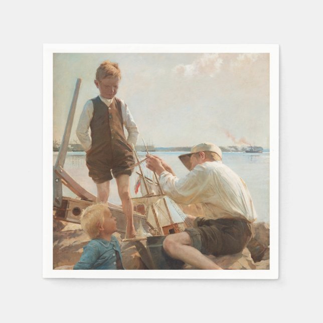 Shipbuilders (by Albert Edelfelt) Napkins (Front)